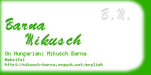 barna mikusch business card